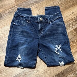 Maurices Dark Blue Distressed Boyfriend Jeans